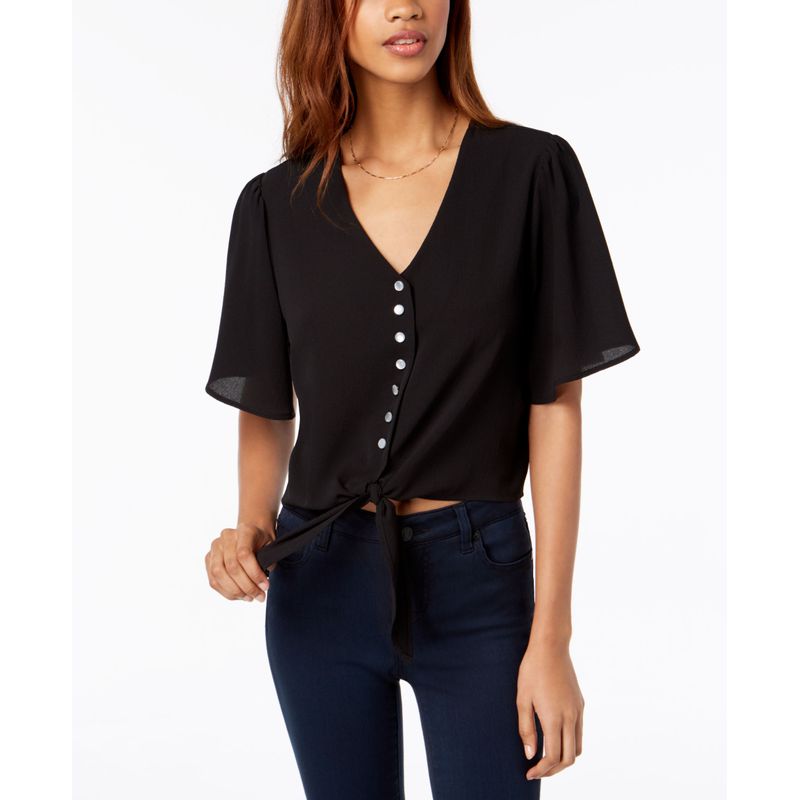 Gypsies Moondust Juniors Buttoned Tie Front Camp Shirt